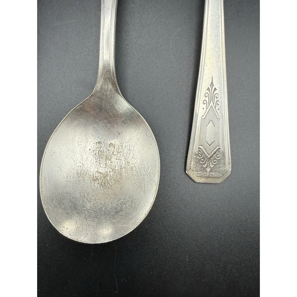 VTG Oneida WM. A. Rogers Croydon Mary Lee Silverplate Bowl Soup Spoon 1932 Set 3